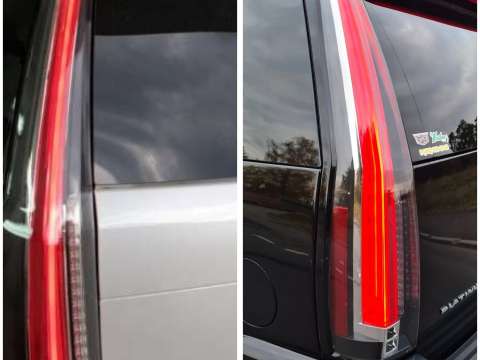 Задние фонари, удлинённые, красные с жёлтым поворотником