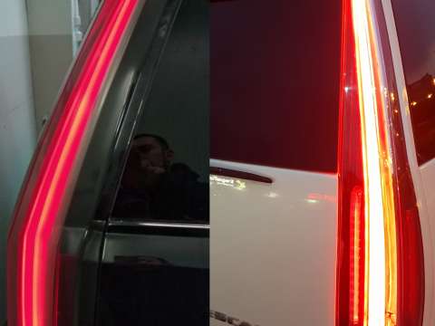 ЗАДНИЕ ФОНАРИ, УДЛИНЁННЫЕ, КРАСНЫЕ С ЖЁЛТЫМ ПОВОРОТНИКОМ