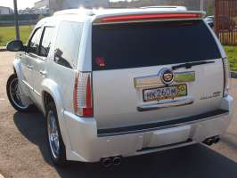 Раздвоение выхлопа, глушителя, эскалэйд, cadillac escalade